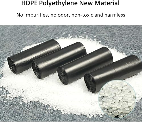 Miniatura 4 de Bolsa de basura negra de 13 galones de altura para cocina, 1 mil, bolsas de basura negras altas, 23.62 pulgadas de ancho x 31.49 pulgadas de alto,