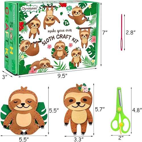 Miniatura 29 de CiyvoLyeen Kit de costura para niños – Juego de costura DIY Safari Jungle Animales Felpa Adornos de Fieltro para niñas y niños de 7 a 12 años, kit