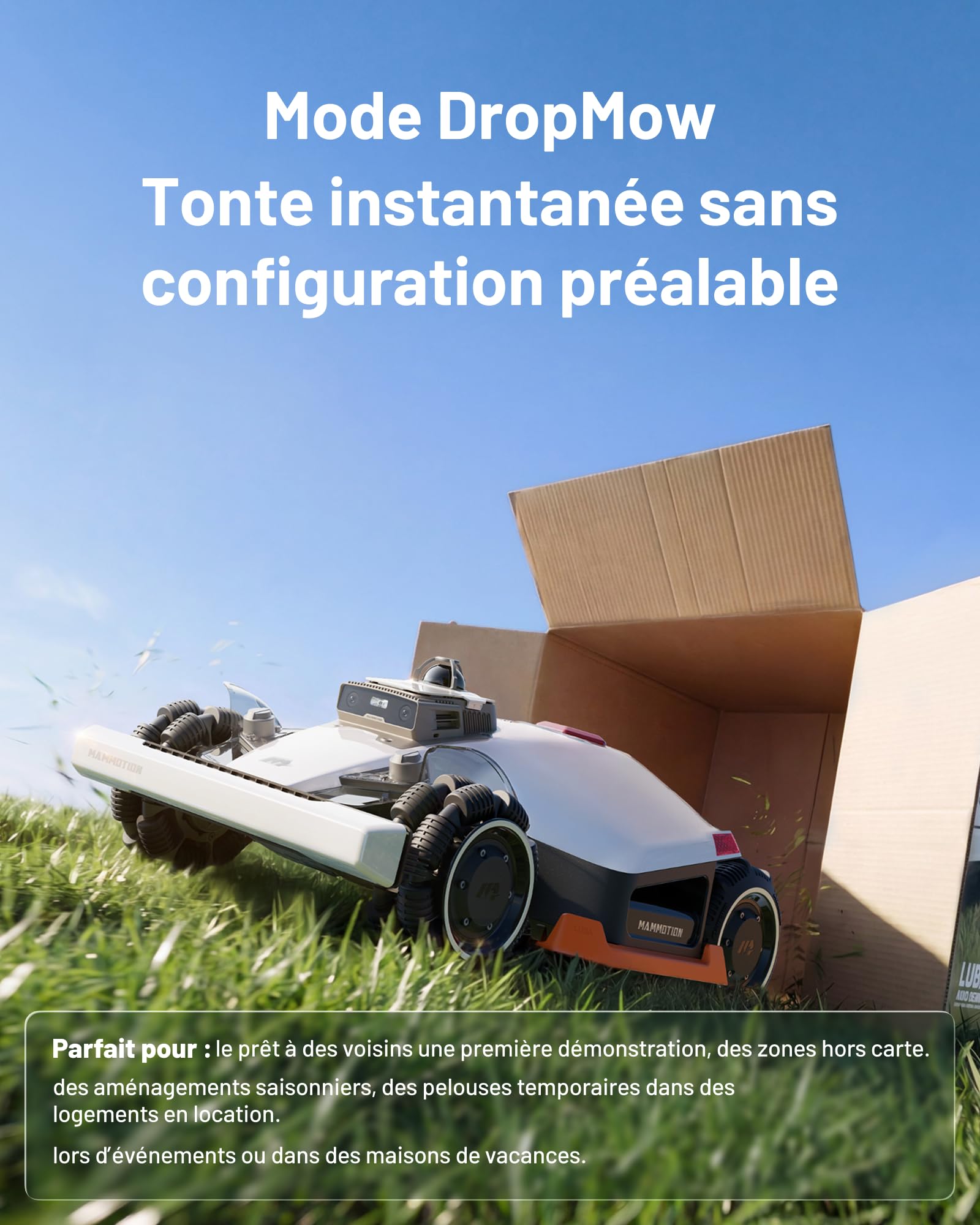 Mammotion LUBA 3 AWD 1500 Robot Tondeuse avec Support de Lavage
