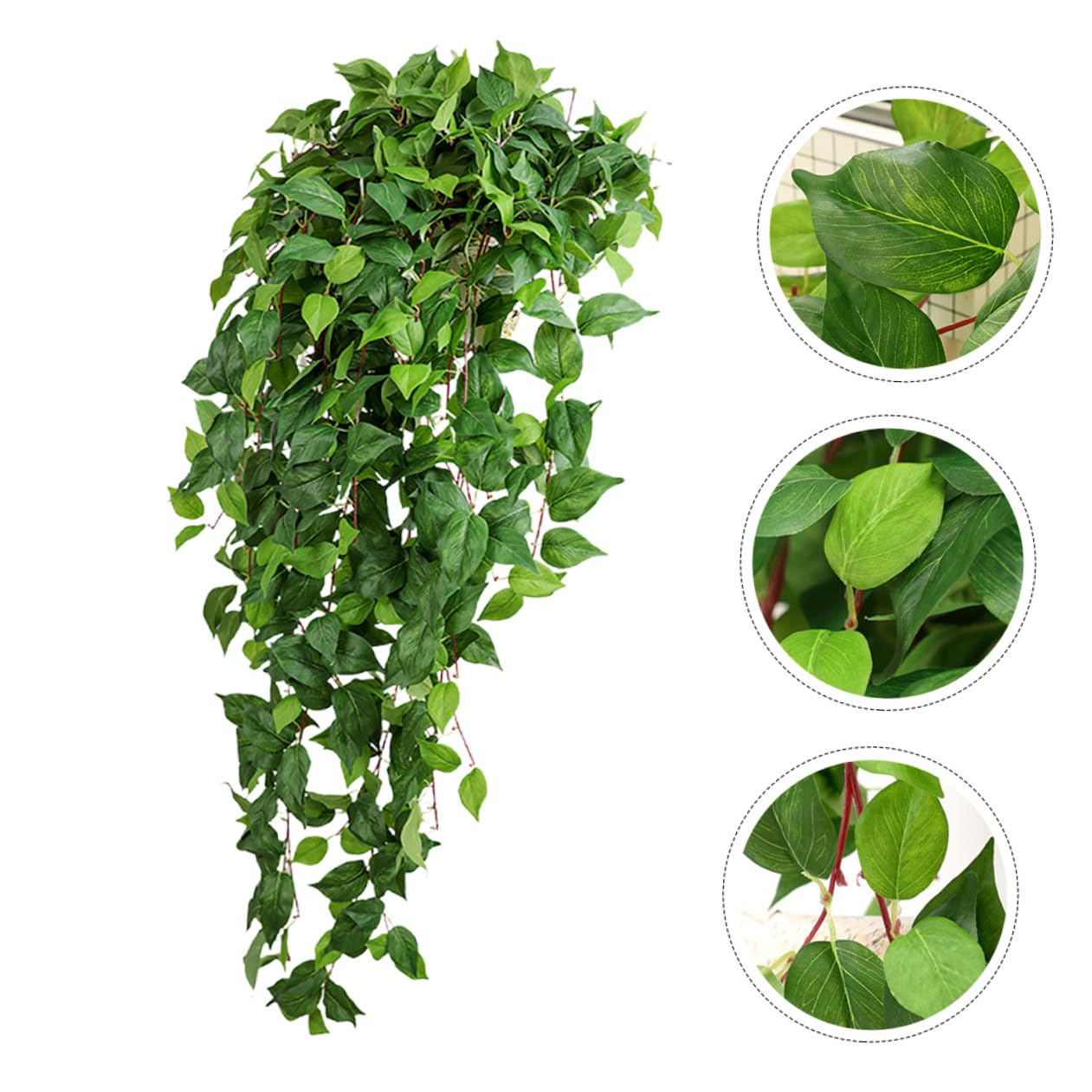 ULTECHNOVO Pianta Sospesa Artificiale Verde in Rattan, Decorazione Murale Foglie Finte per Giardino e Terrazzo, Adatta a Matrimoni e Spazi Interni