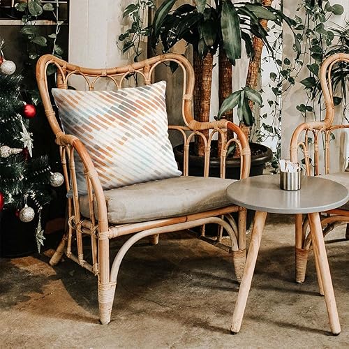 Miniatura 6 de Juego de 2 fundas de almohada decorativas modernas y coloridas a rayas de 18 x 18 pulgadas, fundas de cojín cuadradas neutras abstractas para sofá,