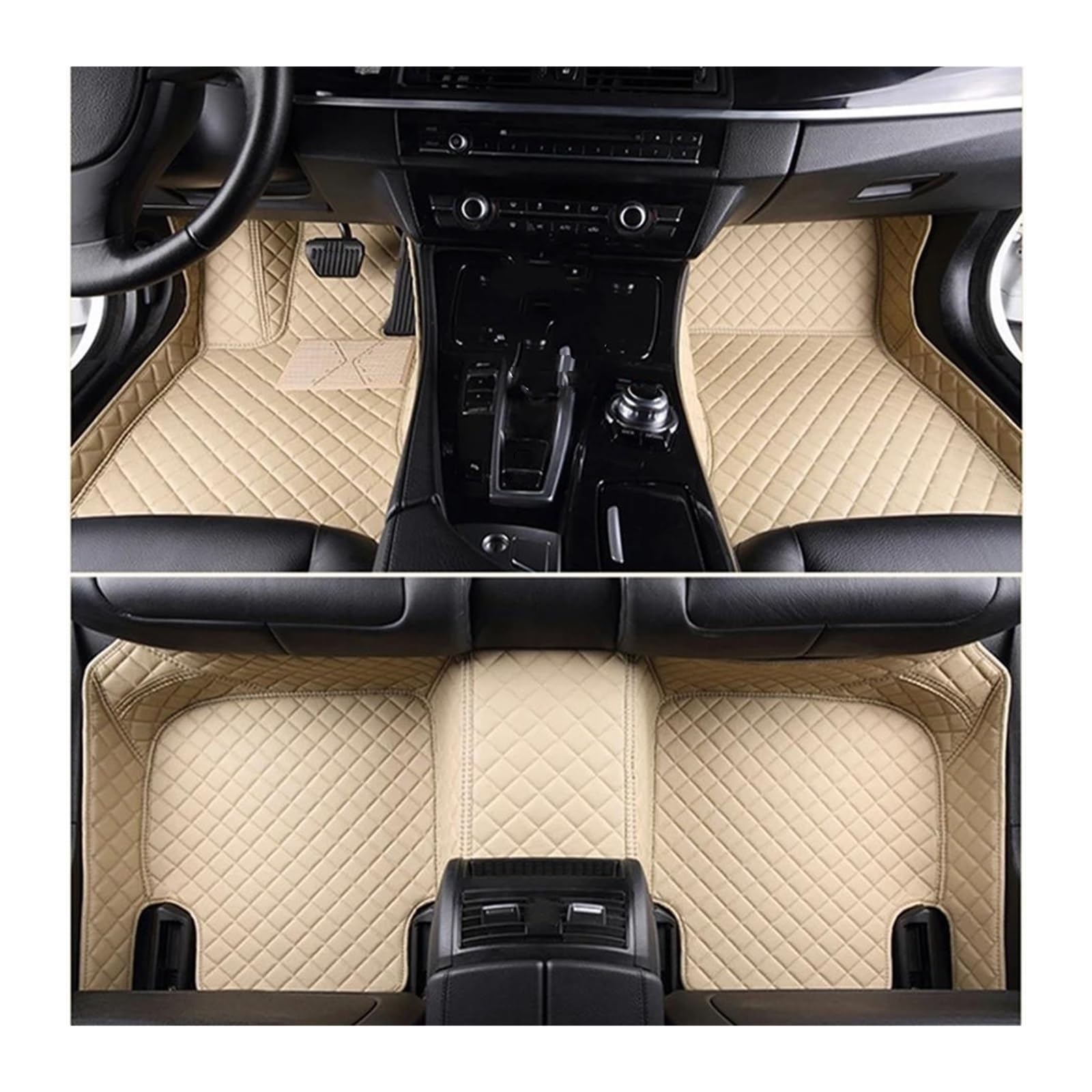 Alfombrillas Alfombrillas Personalizadas para Mini F55 F56 de 2 Puertas (años 2014-2021) Detalles Interiores Accesorios para Coche Alfombra.(Beige)