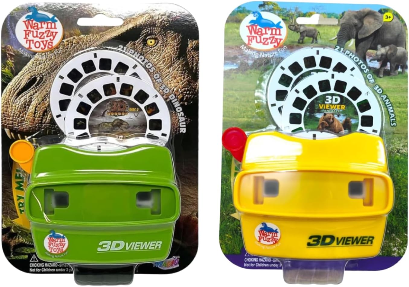 WARM FUZZY Toys 3D Viewfinder (Dinosaur) + (Zoo Animals)