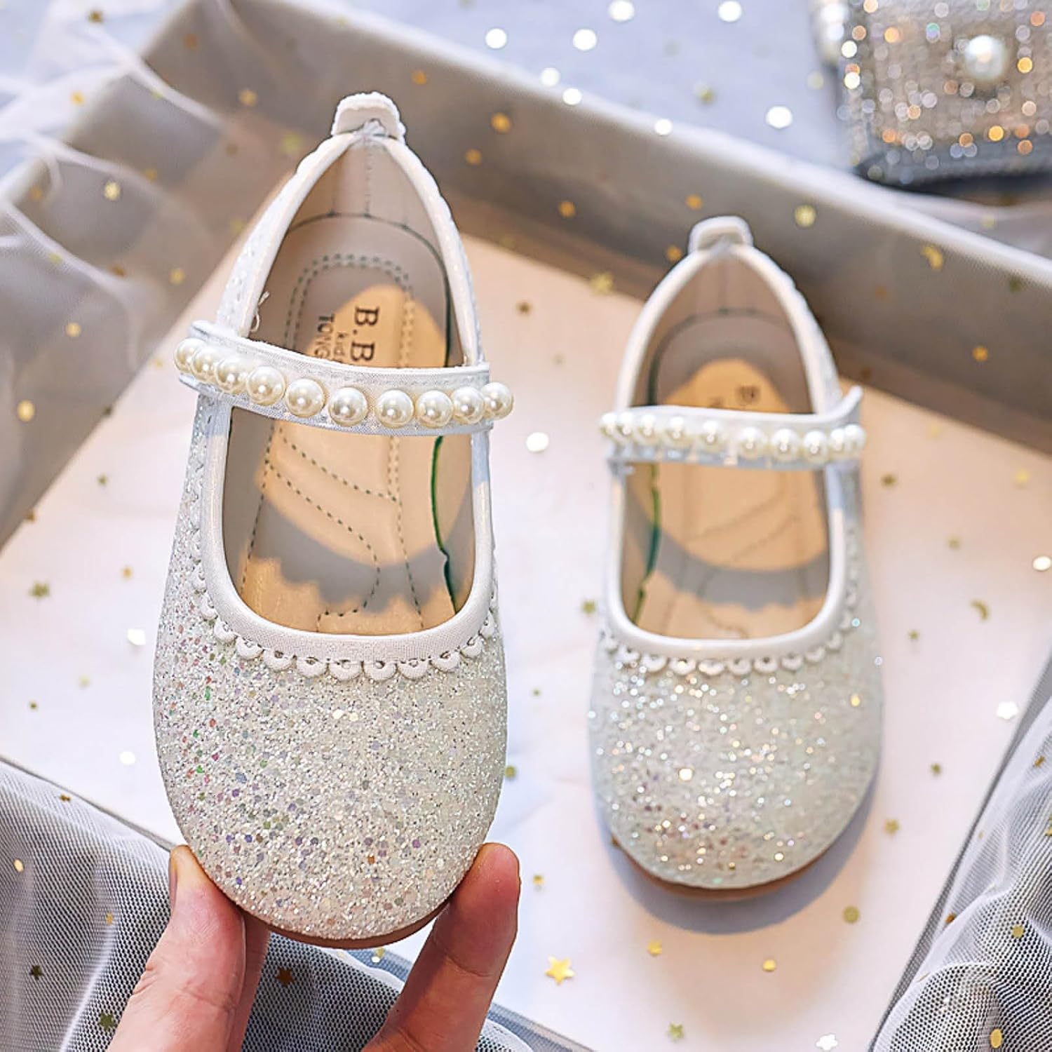 Chaussures Princesse Mary Jane Pour Fille - Talons, Brillant, Polyuréthane - Pour Fête Ou Quotidien