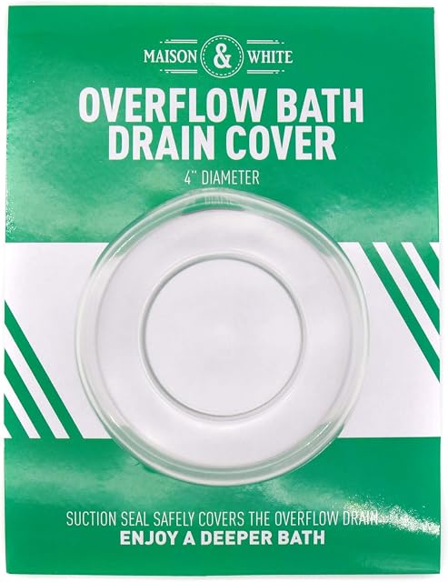 Bathtub Overflow Drain Cover | Safe Deeper Bath Plug | For a More Comfortable Bathing Experience | Universal Design for All Baths | M&W