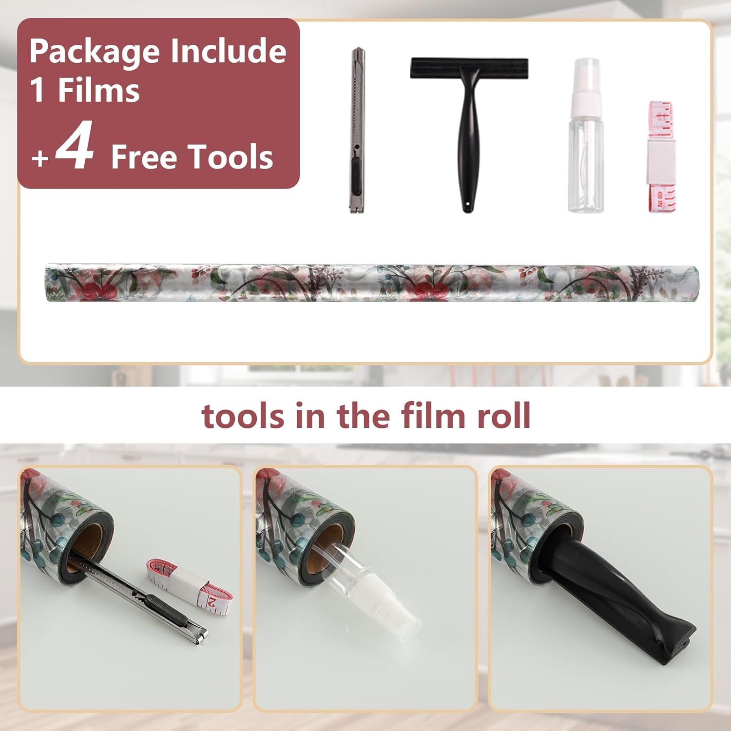 NINETREX Privacy Window Film, Stained Glass Window Film, Floral Rainbow Stickers Static Cling Vinyl Anti UV Heat Control No Glue for Glass Doors Home (Galsang Flower,23.6 x 157.4inch)