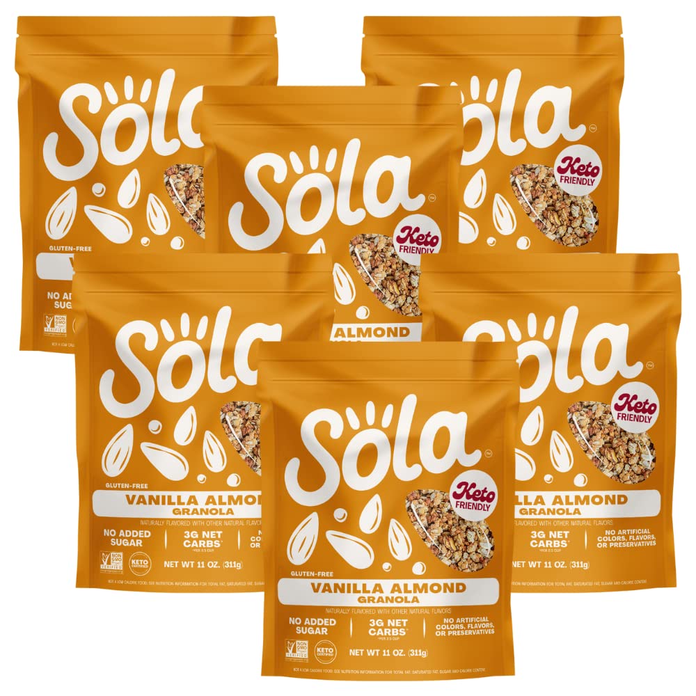 Sola Vanilla Almond Granola Cereal, Low Sugar, Low Carb