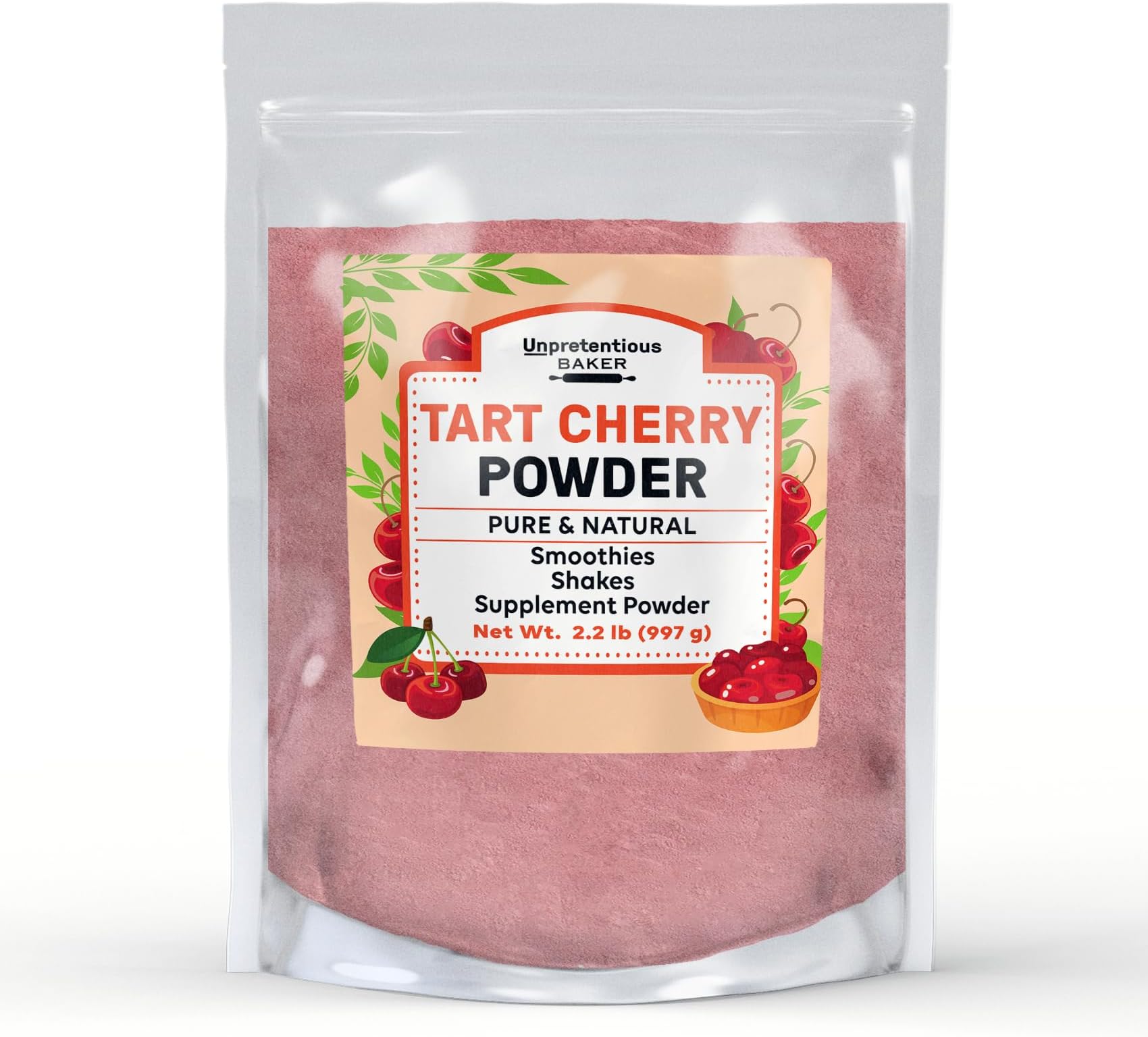 Unpretentious Tart Cherry Powder, 2.2 lb, Pure & Natural, No Fillers, Smoothies & Shakes