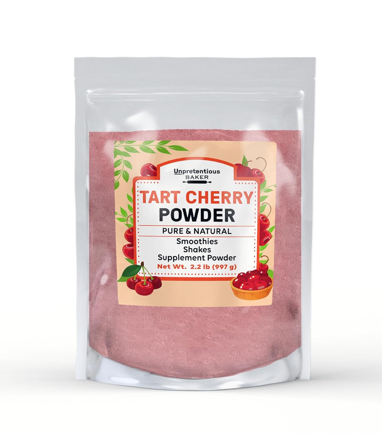 Unpretentious Tart Cherry Powder, 2.2 lb, Pure & Natural, No Fillers, Smoothies & Shakes