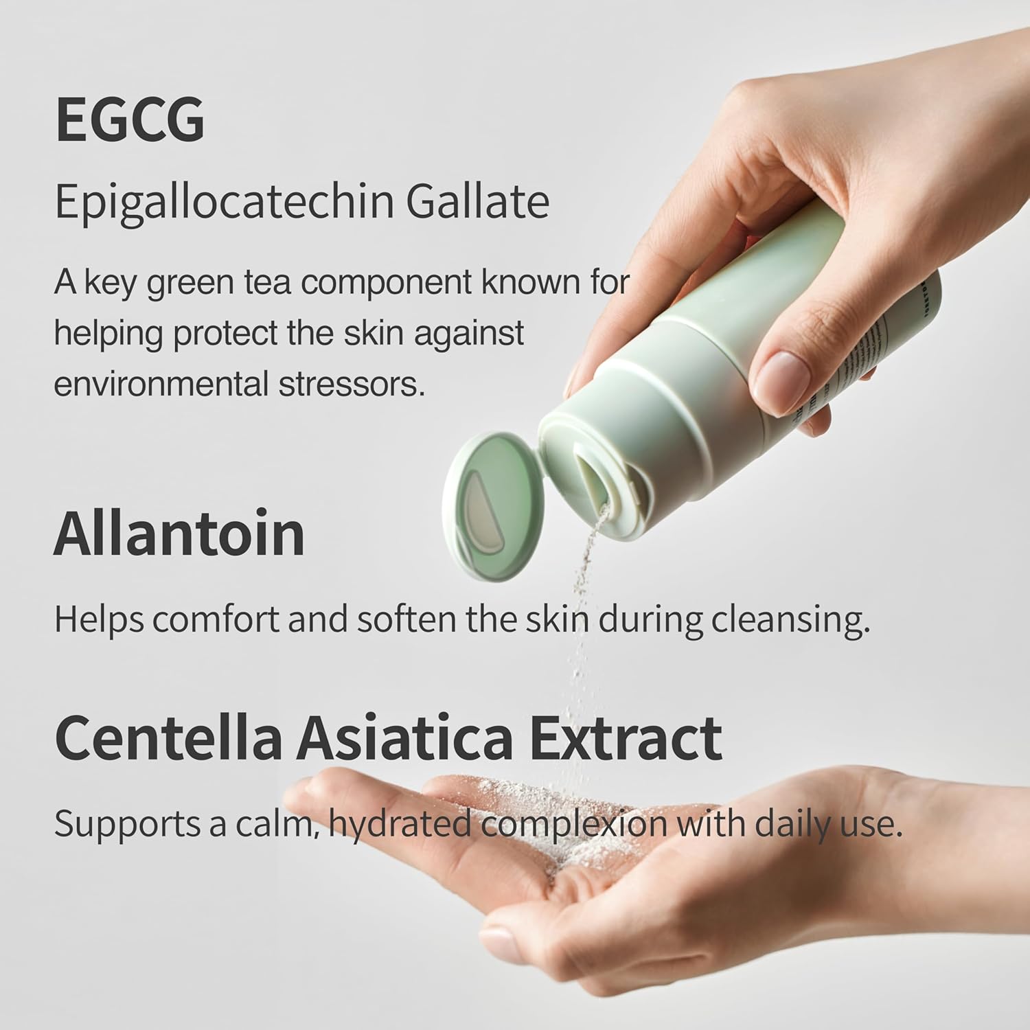 Matcha & Enzyme Powder Wash, Gentle Face Wash for Sensitive Skin, Removes Impurities, Daily Exfoliating Pore Cleansing Foam, Powder to Foam, Fragrance Free Korean Skincare 1.76 oz - Image 4