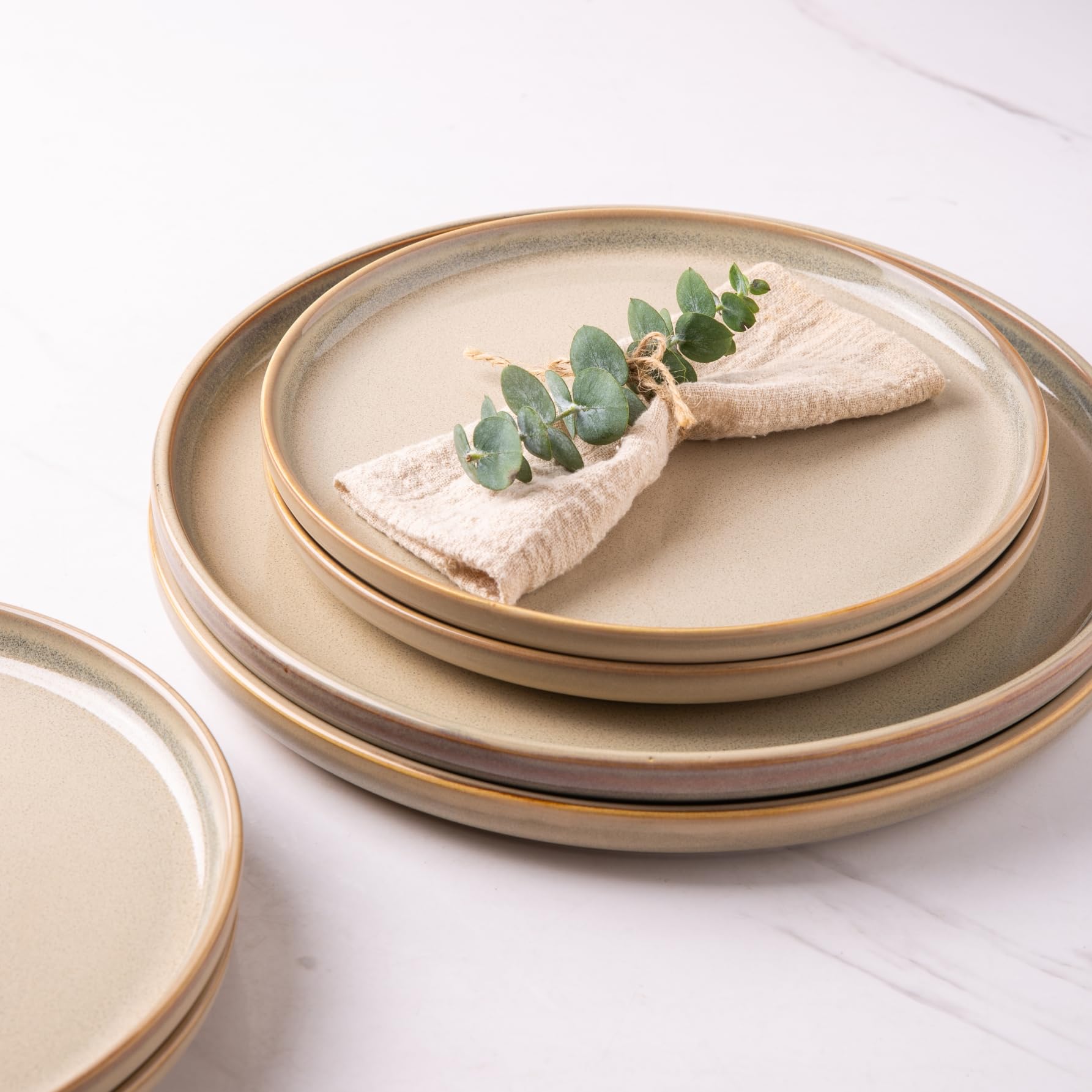 Snapklik.com : Dinner Plates Set Of 6, 10.5 Inch Reactive Glaze Ceramic ...