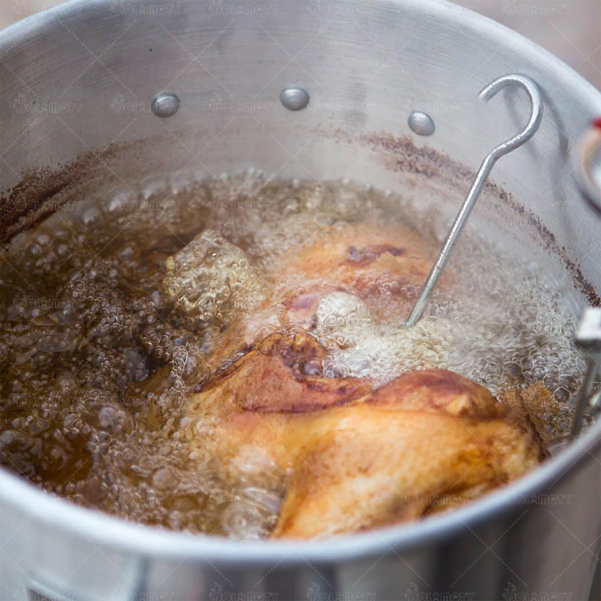 Edelstahl Truthahn Fritteuse Rack Kit für Thanksgiving Truthahn Bratständer Ersatzteile Hühnerregal Bräter mit Heberhaken, Halterbasis für Frittiertopf