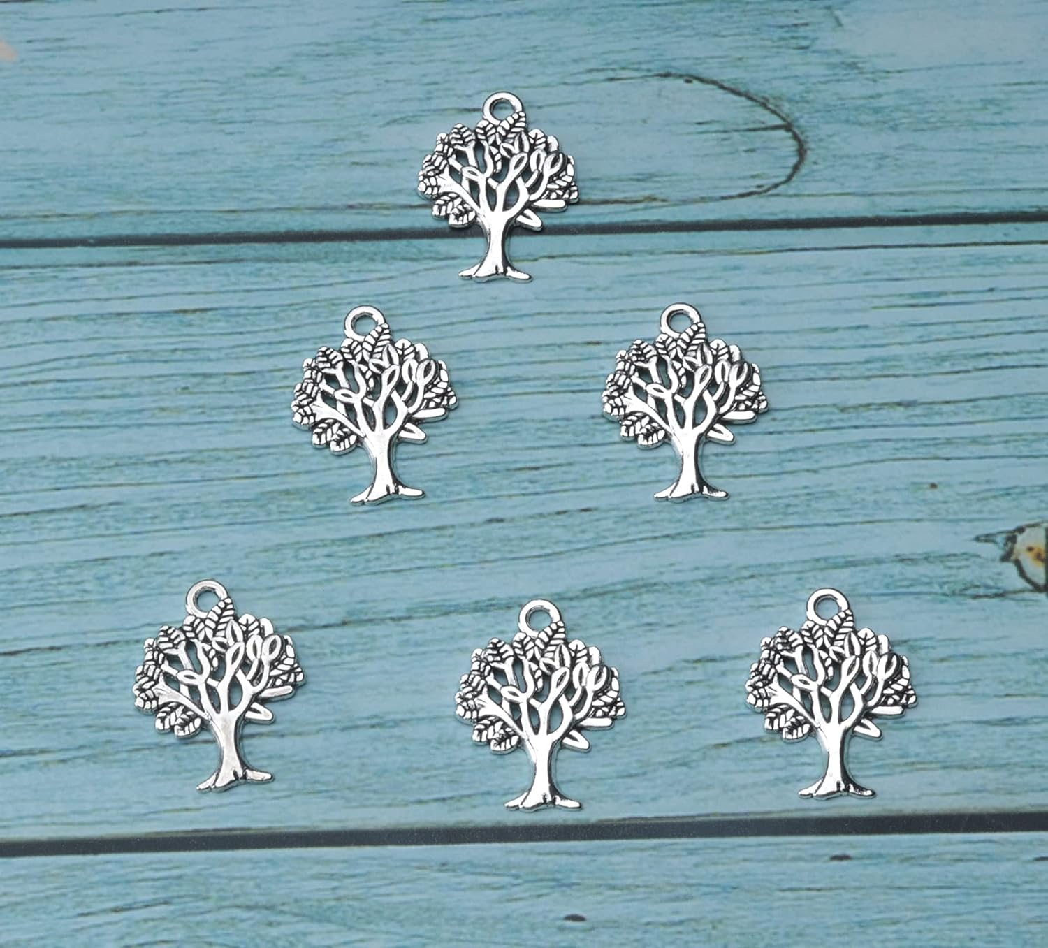 50 Pcs Tree Charms Tree of Life Pendants 0.83x0.63 Inch for Bracelets