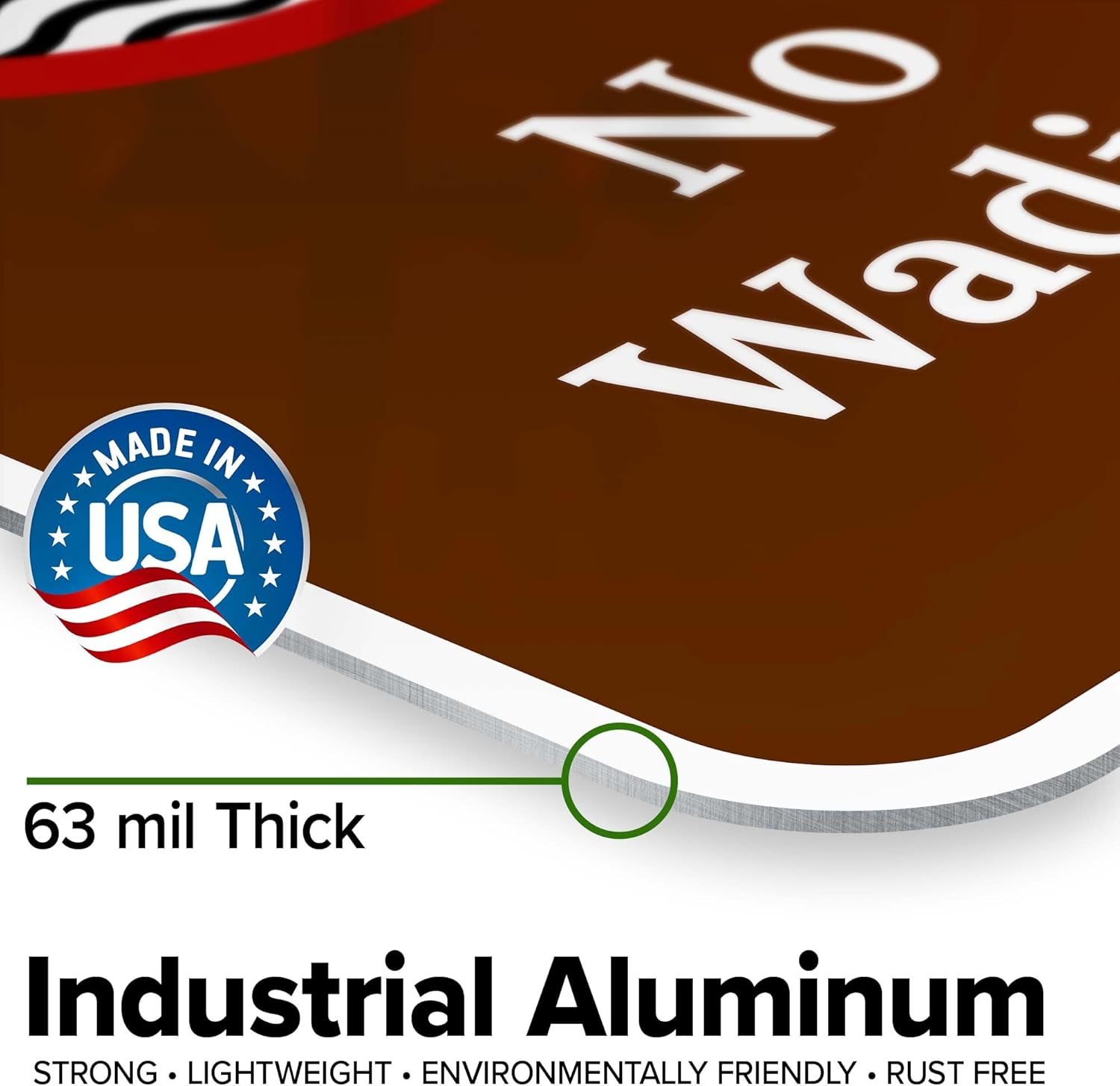 No Wading Sign, 12x18 Inches, Rust Free .063 Aluminum, Fade Resistant, Made in USA by My Sign Center