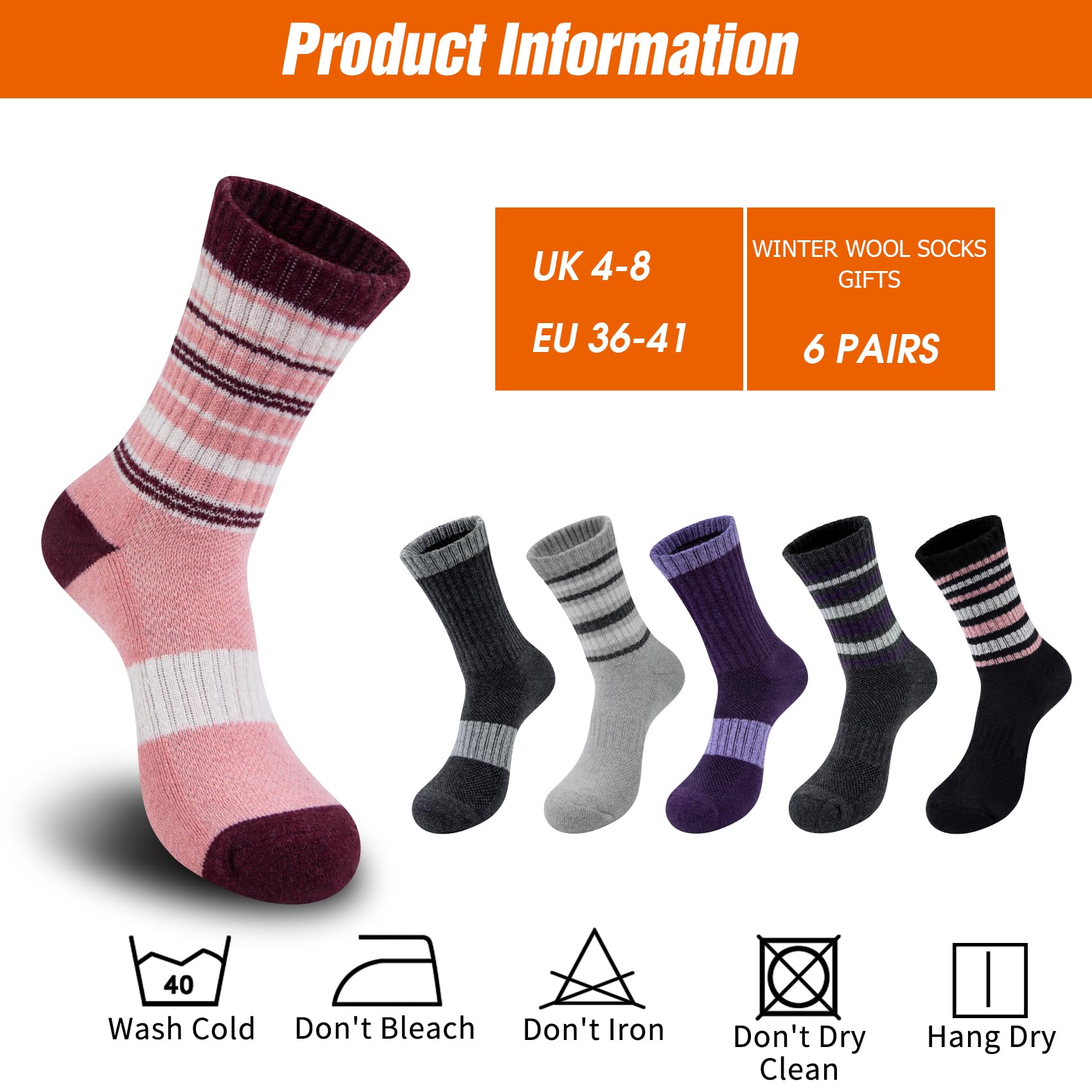 6 Paia Calze Termiche, calze termiche donna invernali,Calze Termiche Donna,Casa Natale Capodanno regali donna