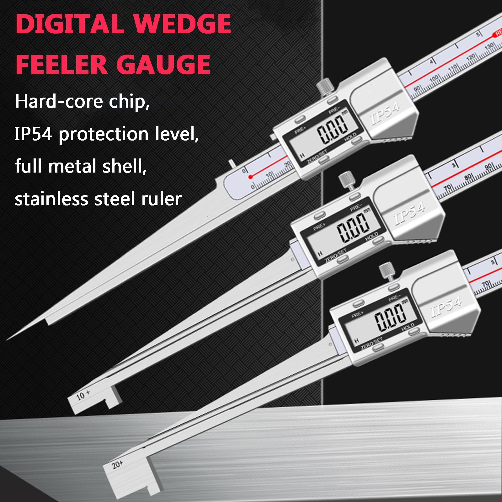 Calibrador Digital de conicidad, galga de espesores para Soldadura, Rango de medición de 1 a 50 mm (Opcional), precisión de ±0,03 mm, resolución de 0,01 mm, para moldes/componentes