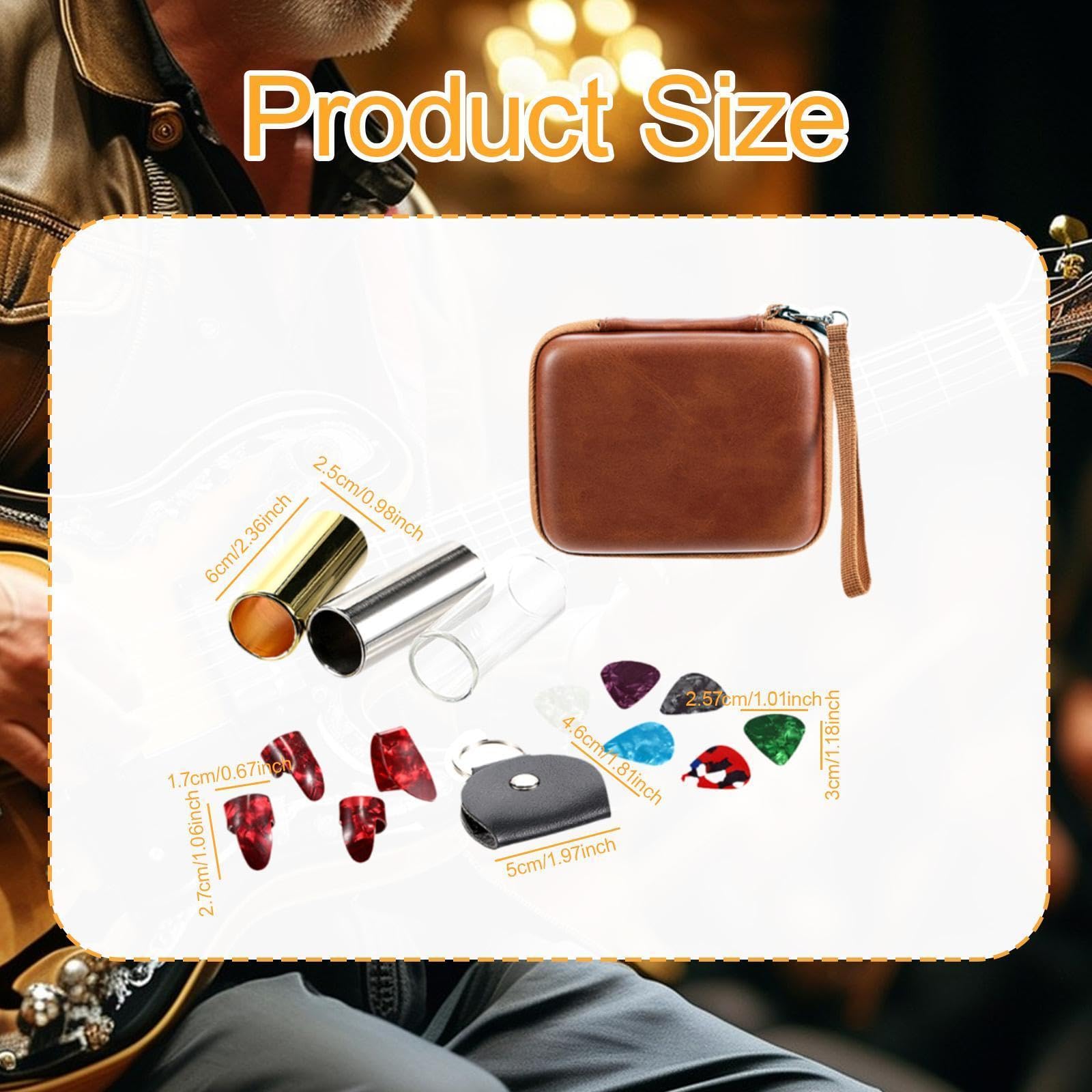 3 Slider per Chitarra con Custodia per Il Trasporto, Accessori per Chitarra Elettrica, Banjo E Basso, 60mm