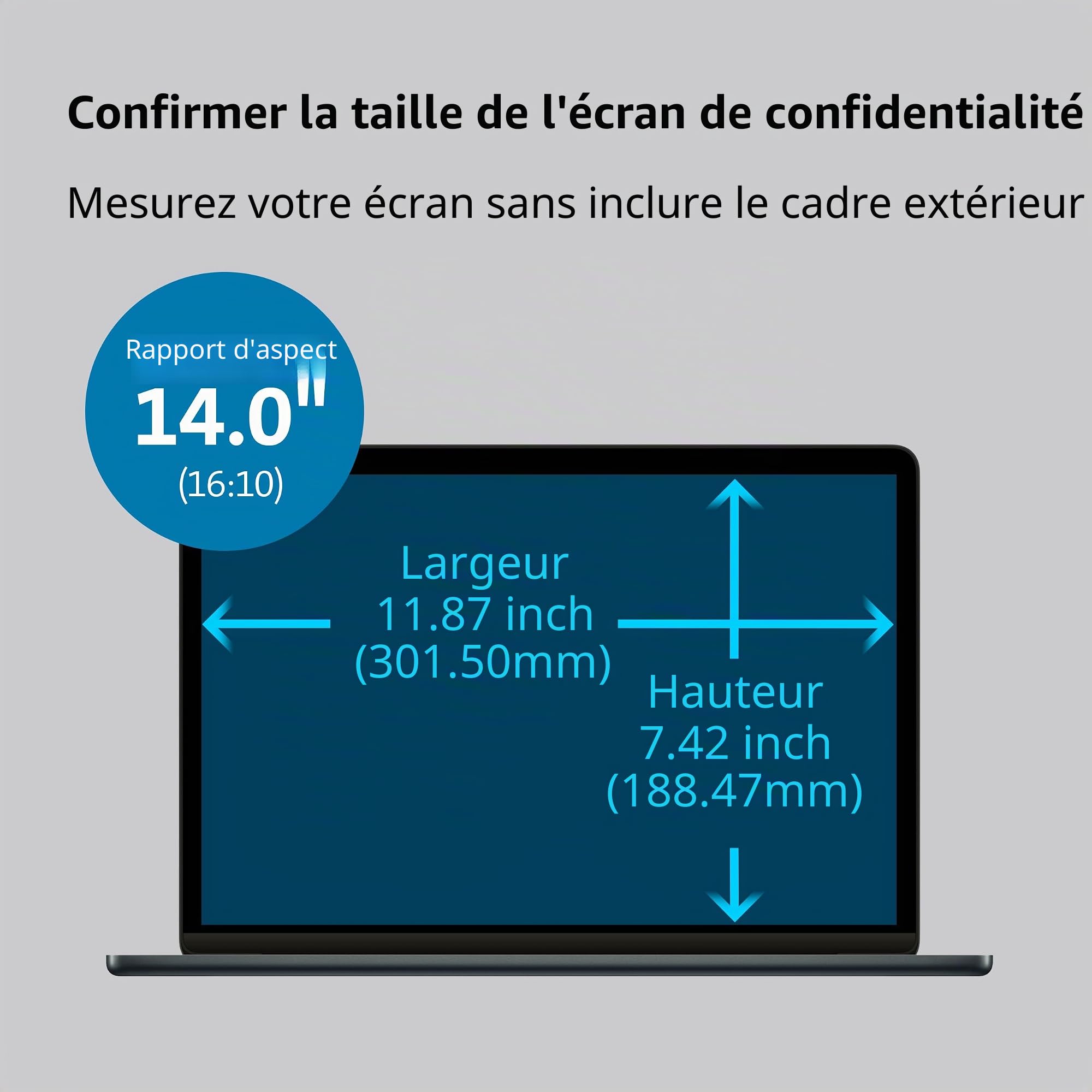 Kensington filtre de confidentialité magnétique MagPro pour écran 14'' (16:10), anti-reflets, anti lumière bleue, compatible avec les PC portables Lenovo ThinkPad, HP, Dell, K55254WW
