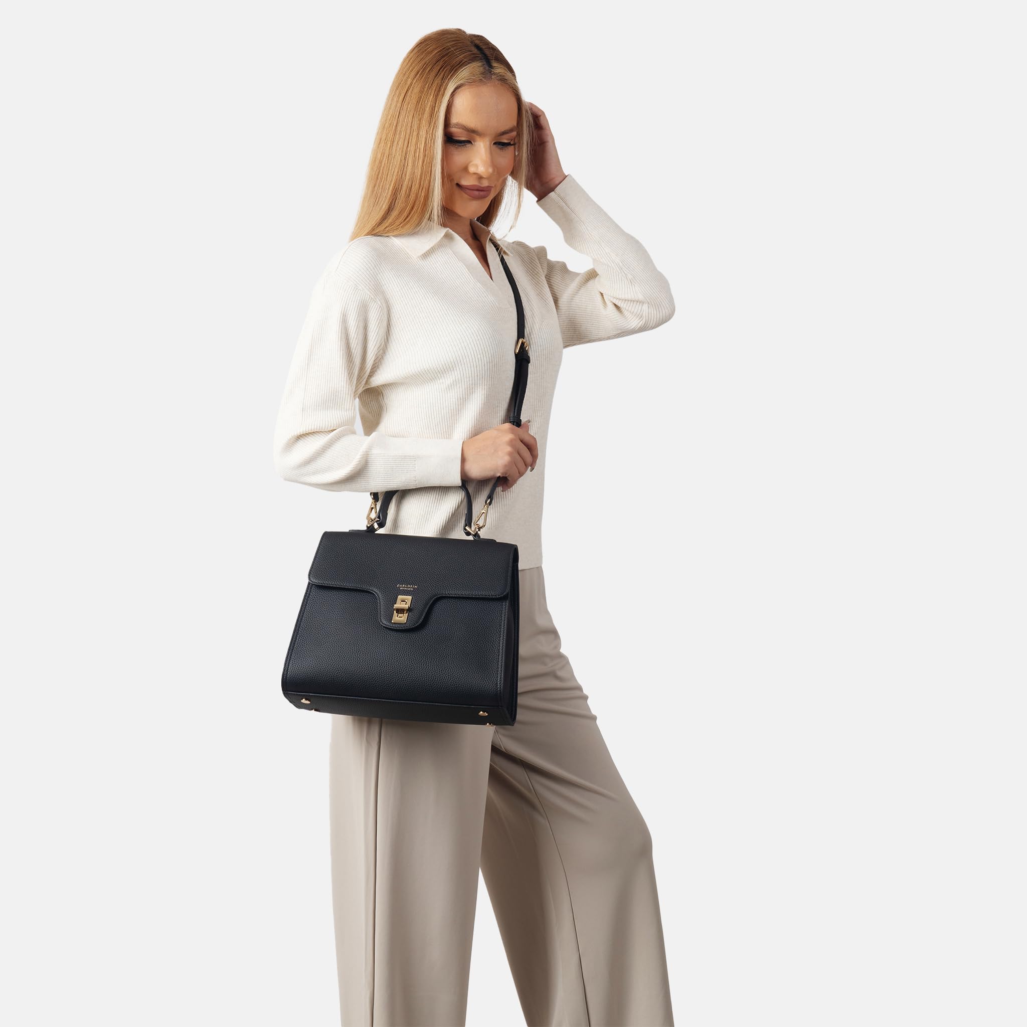 Carlheim, Gotland Genuine Leather collection, Estelle Genuine Leather Handbag (Black)