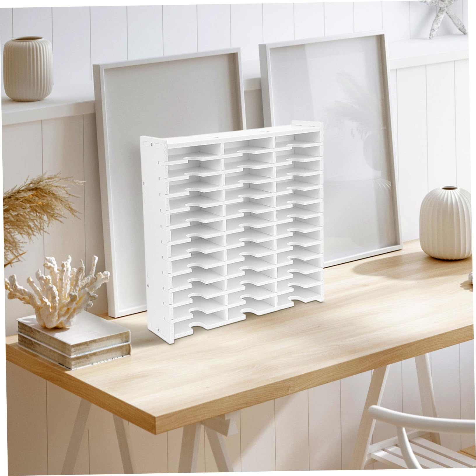 Scatola Porta CD da Tavolo in Pvc Bianco Protezione per Dischi e Resistenza All'usura, Custodia Portatile per Regali e Organizzazione Pratica