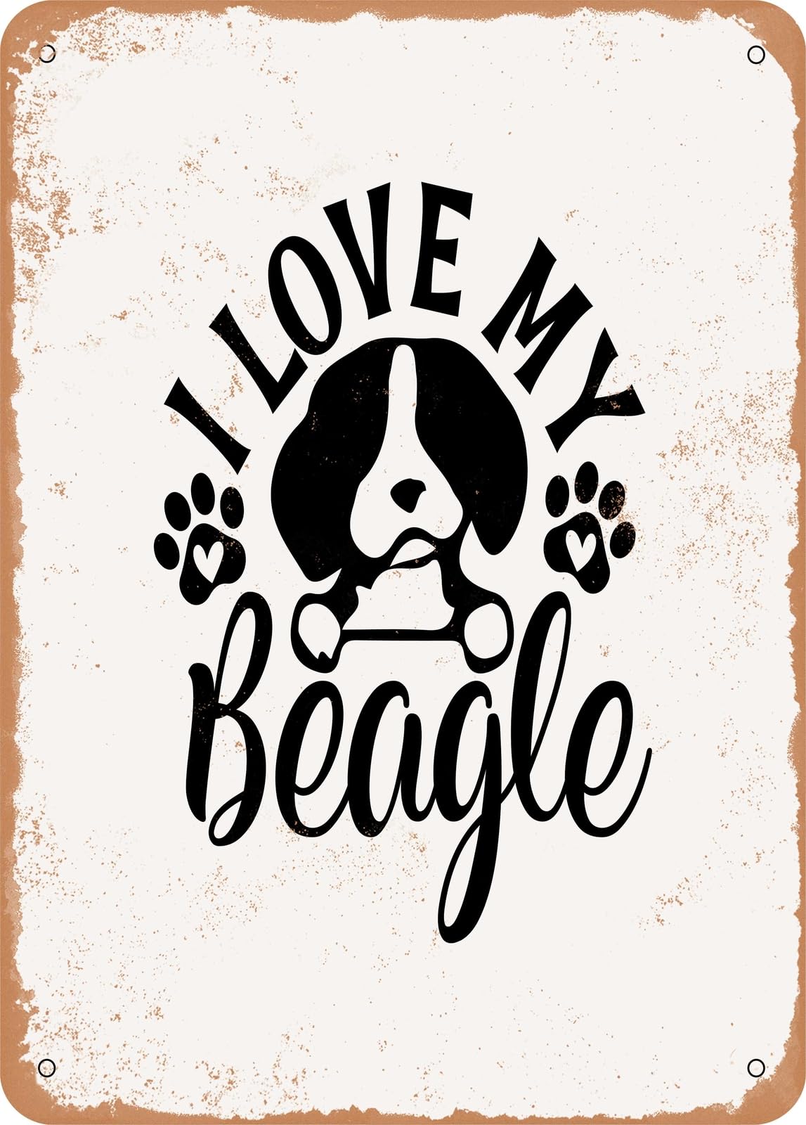 Metal Sign - I Love My Beagle - Vintage Look home decor