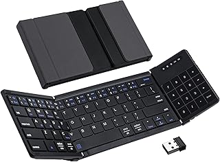 Mcbazel Foldable Bluetooth Keyboard with Touchpad & Numeric Keypad, Wireless Dual-Mode (Bluetooth 5.1 & 2.4G), Universal C...