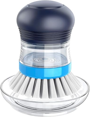 MR.SIGA Juego de almacenamiento de cepillo de palma dispensador de jabón, cepillo de cocina con soporte para limpieza de fregaderos, 1 juego