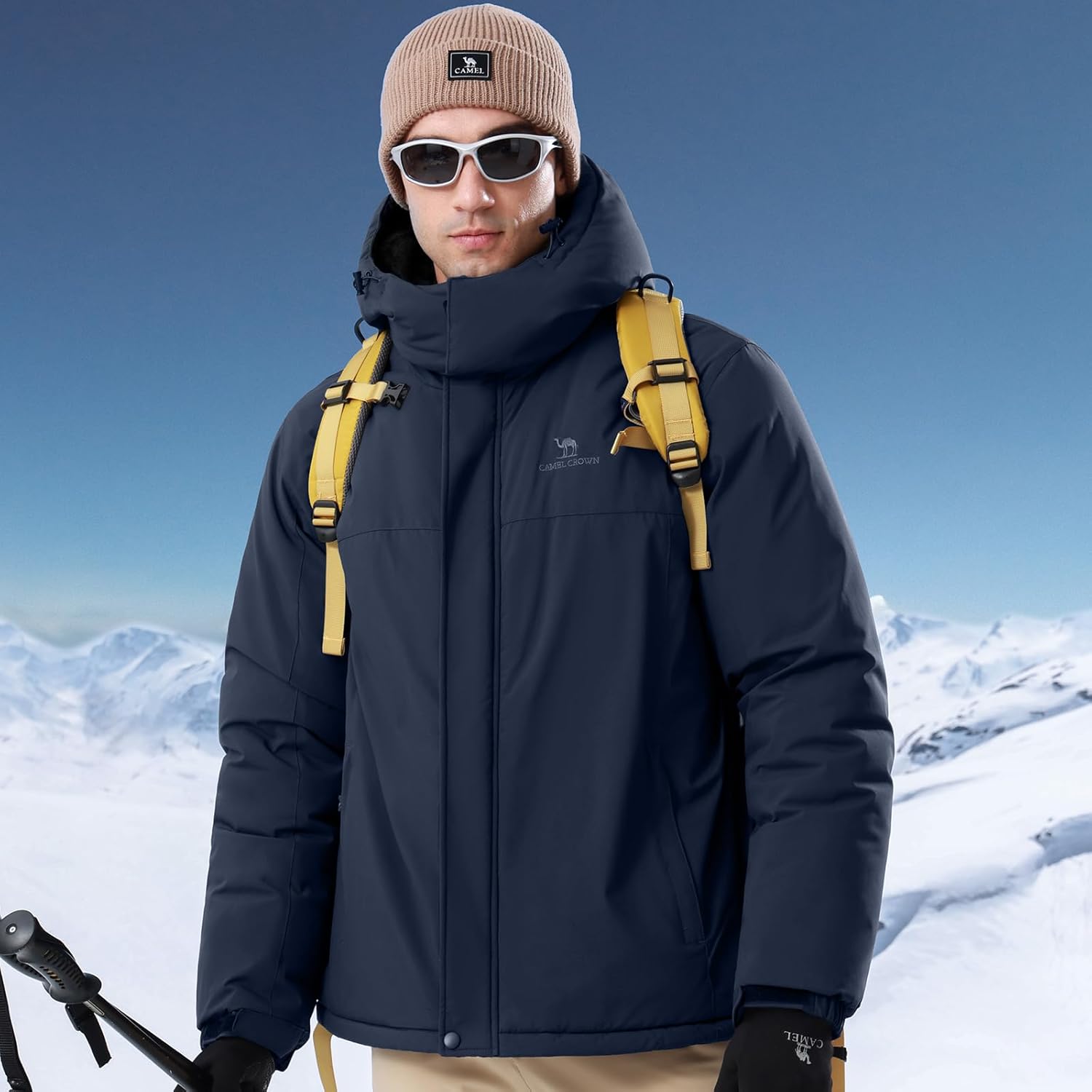 CAMEL CROWN Men's Mountain Ski Snow Jacket Waterproof Winter Coat Snowboarding Windbreaker Windproof Warm Hooded Snow Coat - Image 2