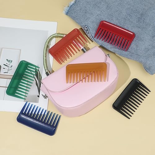Miniatura 10 de Mini peine de dientes anchos, pequeño peine desenredante de viaje, peine de pelo rizado, peine portátil para ducha, peine húmedo para mujeres, peine