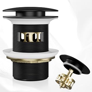 Tub Drain for Free Standing Tub with Pop-up Stopper Freestanding Tub Drain with Removable Basket,Upgraded Solid Brass Bathtub Drain with Overflow for Soaking Anti-Clog Watertight Matte Black