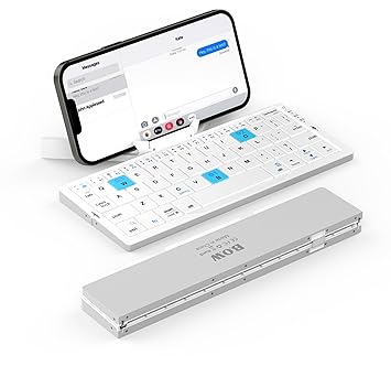 Mini Foldable Bluetooth Keyboard with Magnetic Stand,Aluminum Alloy Mini Quiet Folding Keyboard Portable Lightweight Portable Bluetooth Keyboard Android Rechargeable Keyboard for Tablet,iPad, Phones