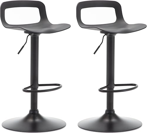 Miniatura 9 de NOBPEINT Taburete de bar giratorio ajustable con elevación de aire cromado contemporáneo, juego de 2, negro Negro -,Verde,Gris,Blanco