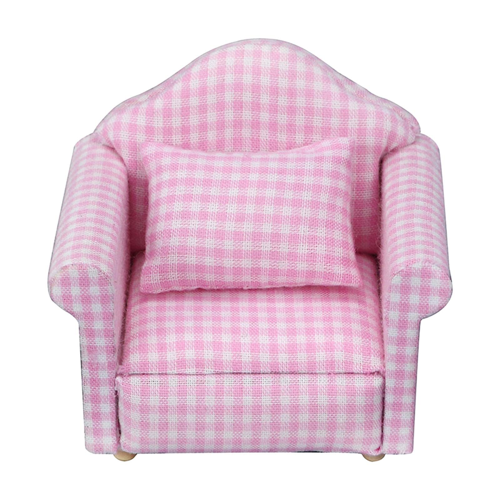 Sofá de Cuero para Casa de Muñecas, Sofá Miniatura, Sillón, Estilo Europeo, Accesorios, Asiento para Diseño de Habitación de Casa de Muñecas 1:12,