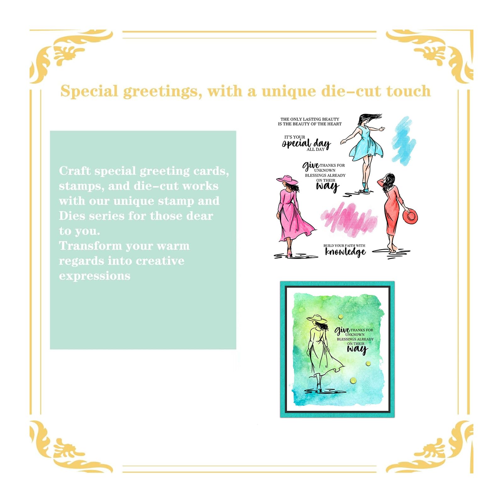 Alxjejo Cutting Dies and Stamps Set 2024-2025-2026,Stamps and die for Card Making for DIY Birthdays Thanksgiving Day - Image 2