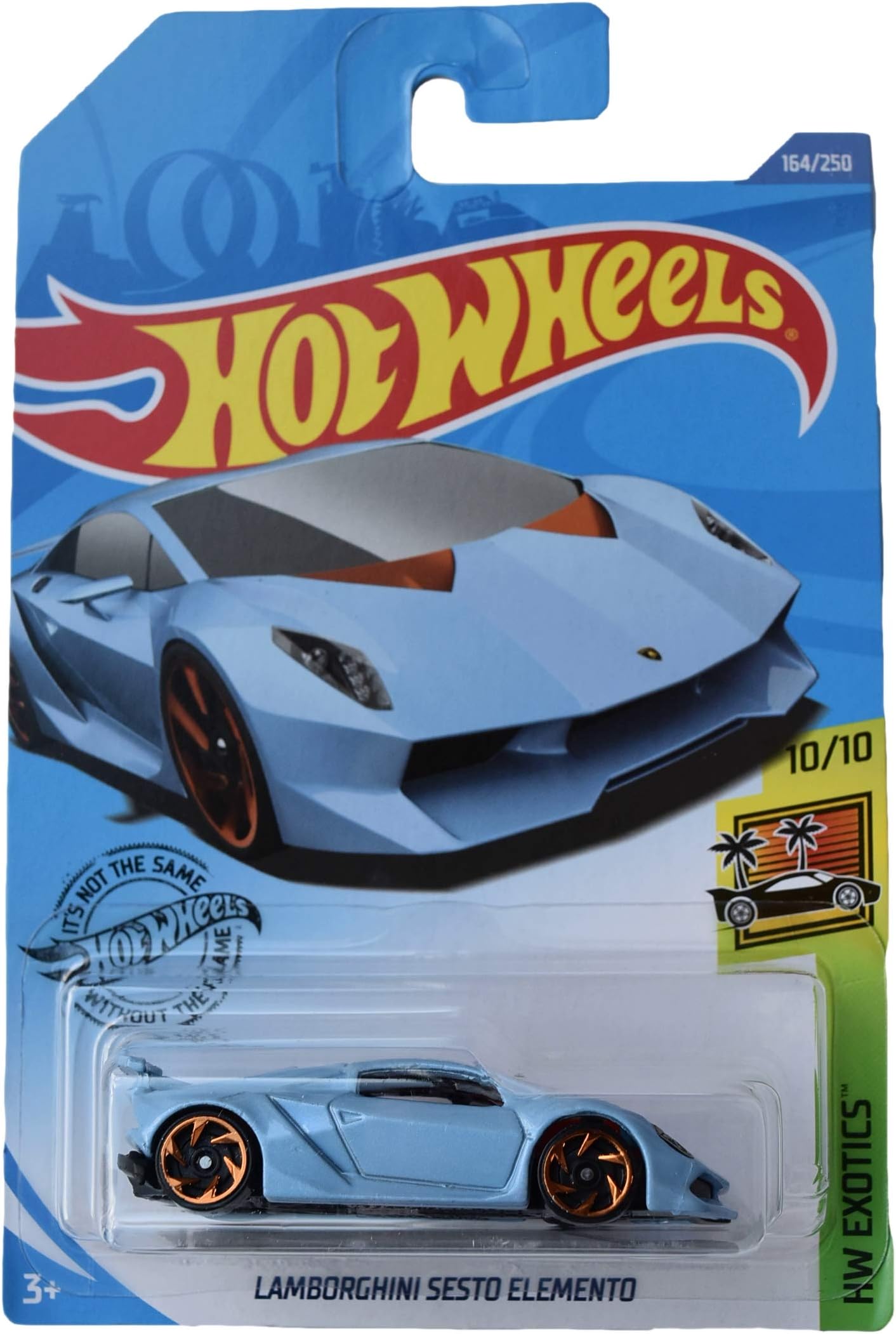 Hot Wheels Blue Lamborghini Sesto Elemento 164/250, Exotics, 1:64 Scale Die-Cast Car, Kids, Unisex, 4.25"W x 6.5"L x 1.5"H