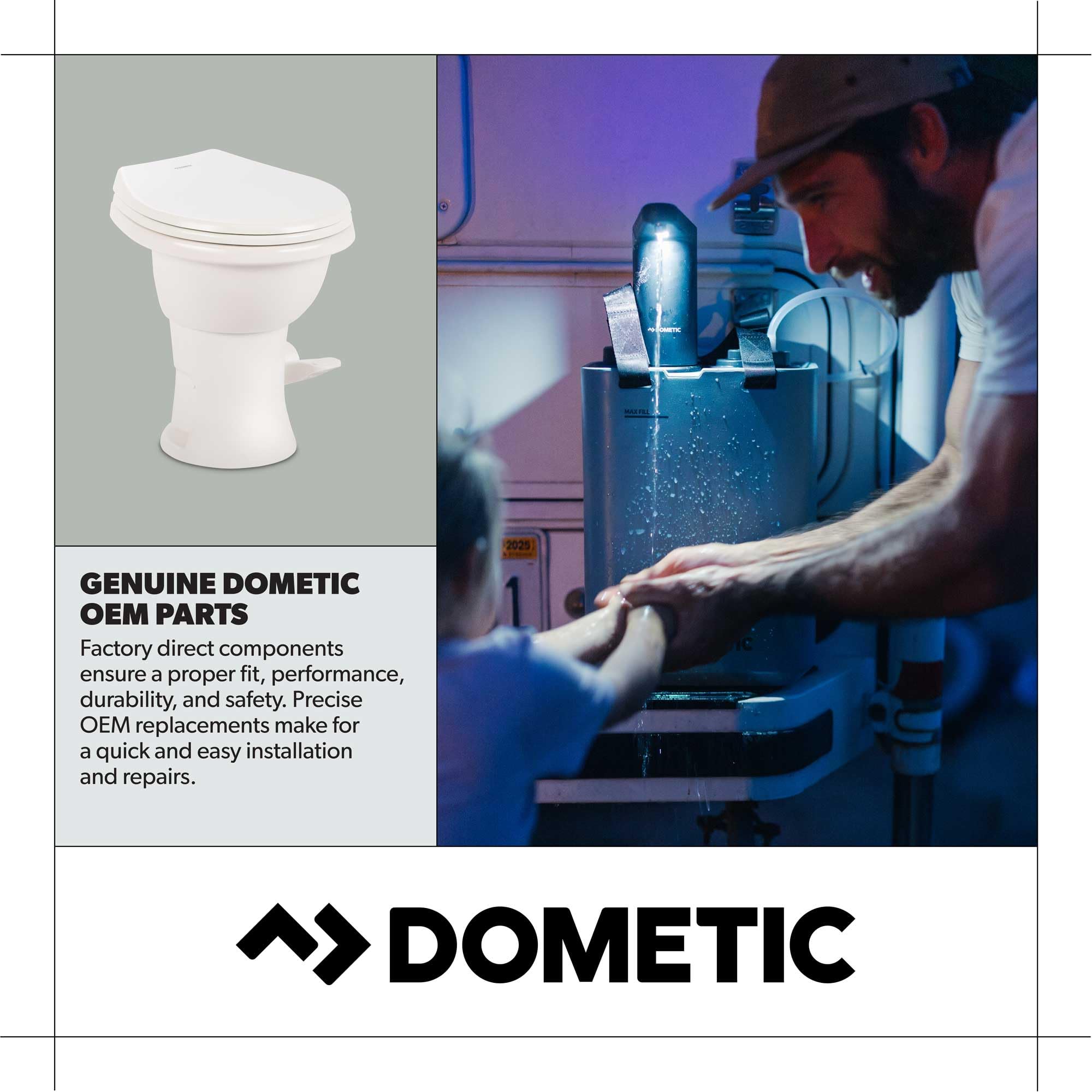 Dometic 385311641 - Kit de válvula de agua original | Para inodoros Dometic y Sealand 300, 301, 310, 320 | Incluye abrazadera de manguera y cierres | Kit compacto blanco para reparación y reemplazo