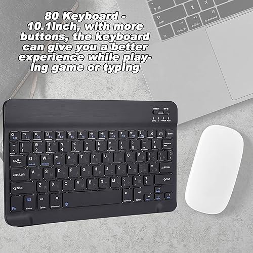 Miniatura 6 de plplaaoo Teclado inalámbrico, teclado ultra ancho delgado, teclado de 10.1 pulgadas, teclado inalámbrico compacto, teclado inalámbrico inalámbrico