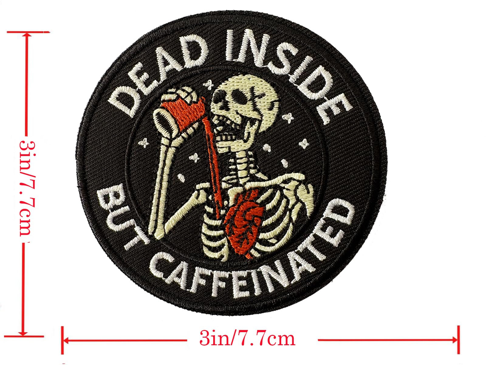 小物 Skull Patch FUNNY FARM UNDERCOVER AFFA Amazon.com: Dead Inside But Caffeinated Patch 3 Inches Funny Meme