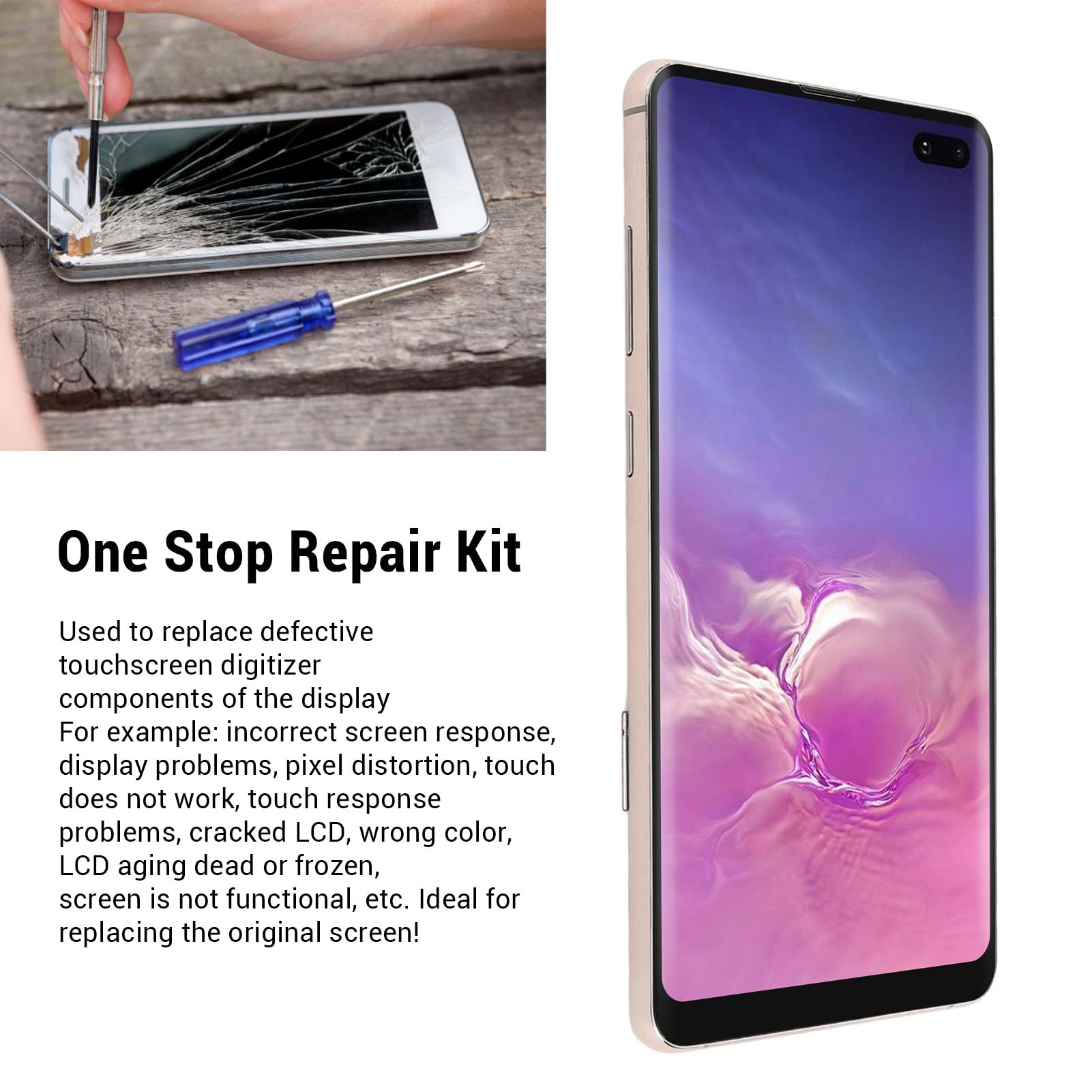 Écran LCD De Remplacement Pour Samsung Galaxy S10+ 6.4 Pouces - Kit Réparation Complet