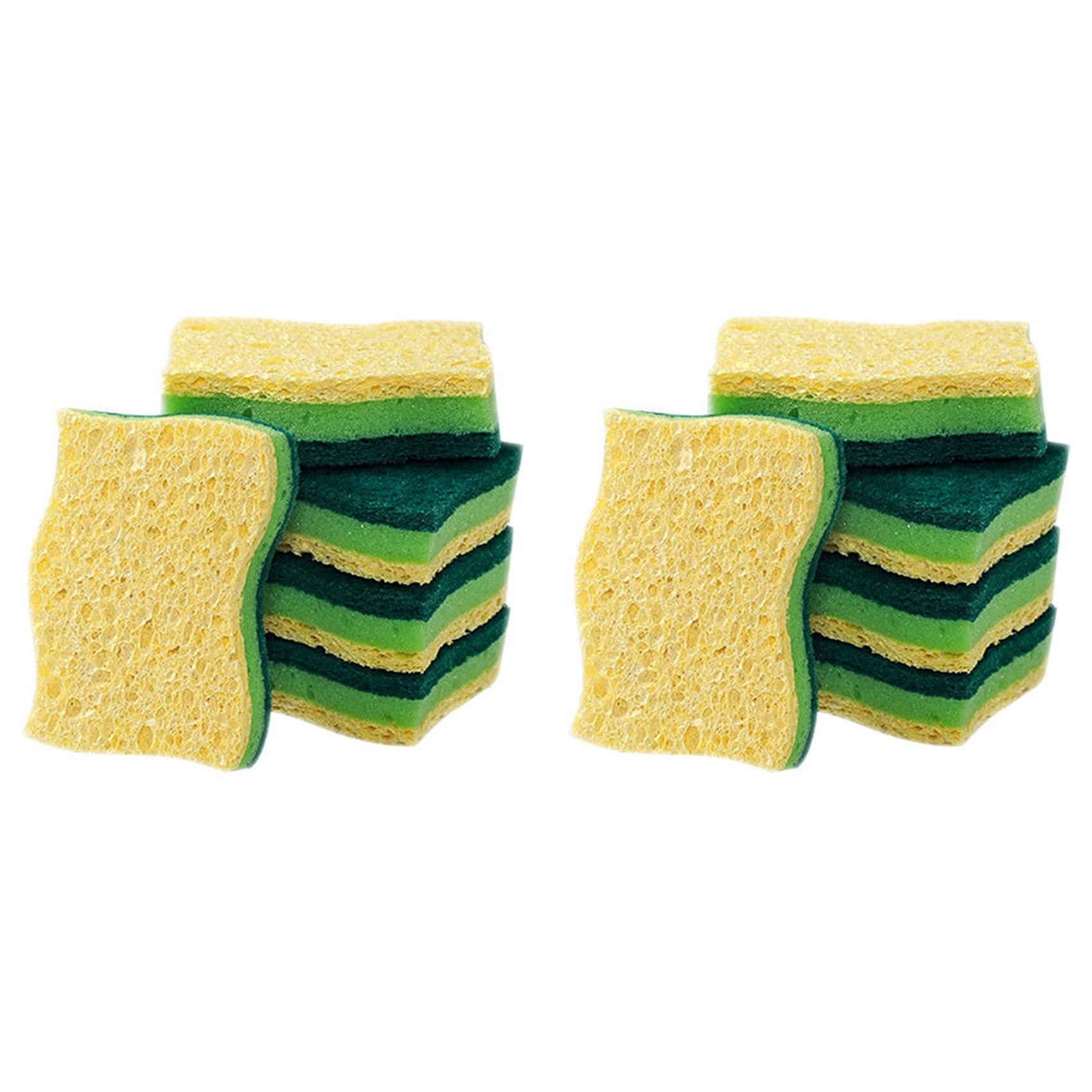 Hndhbfgrt Non-Scratch Cellulose Household Kitchen Sponges, Dishes Sponge 10 Packages,Multi-Use Dish Scrubber Sponge for Household