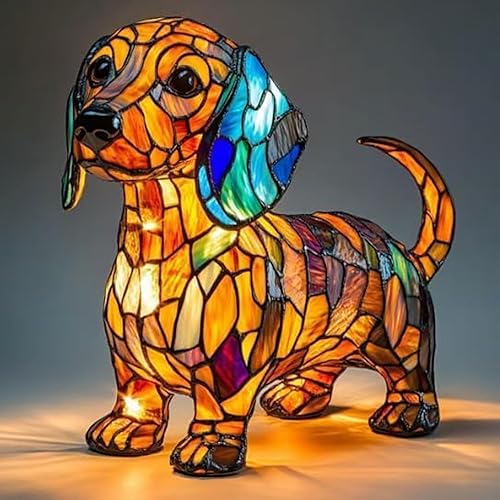 Miniatura 6 de Lámparas de Chihuahua - Serie de Perros Arte Luz Nocturna, Luz Nocturna de Resina Retro Teñida, Lámpara de Escritorio LED USB Linda de Perro