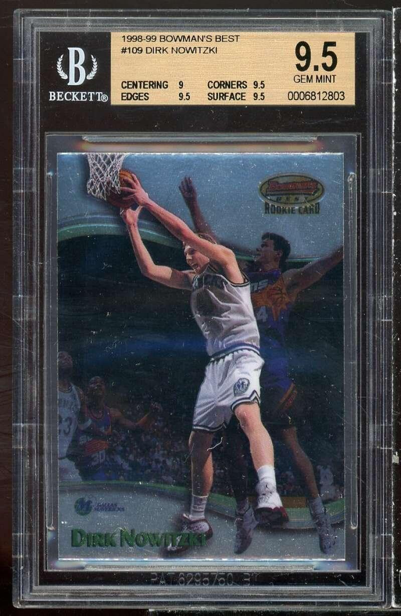 Dirk Nowitzki Rookie Card 1998-99 Bowman's Best #109 BGS 9.5 (9 9.5 9.5 9.5) - Basketball Slabbed Rookie Cards