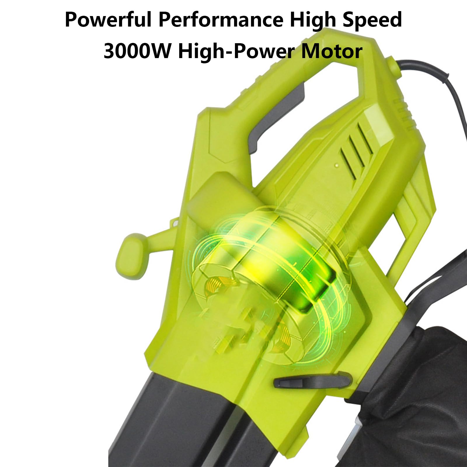 3000W Aspirador De JardíN 3 En 1,Soplador Y Triturador Hojas,Bolsa RecoleccióN 40L,Cable 3M,PortáTil Limpiador Exteriores EléCtrico Ligero,Ideal Para CéSped,Patios,Canalones Entradas VehíCulos(120*110