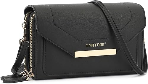 TANTOMI Small Crossbody Bag for Women Vegan Leather Cell Phone Purse Crossbody Wallet with Adjustable Strap Negro