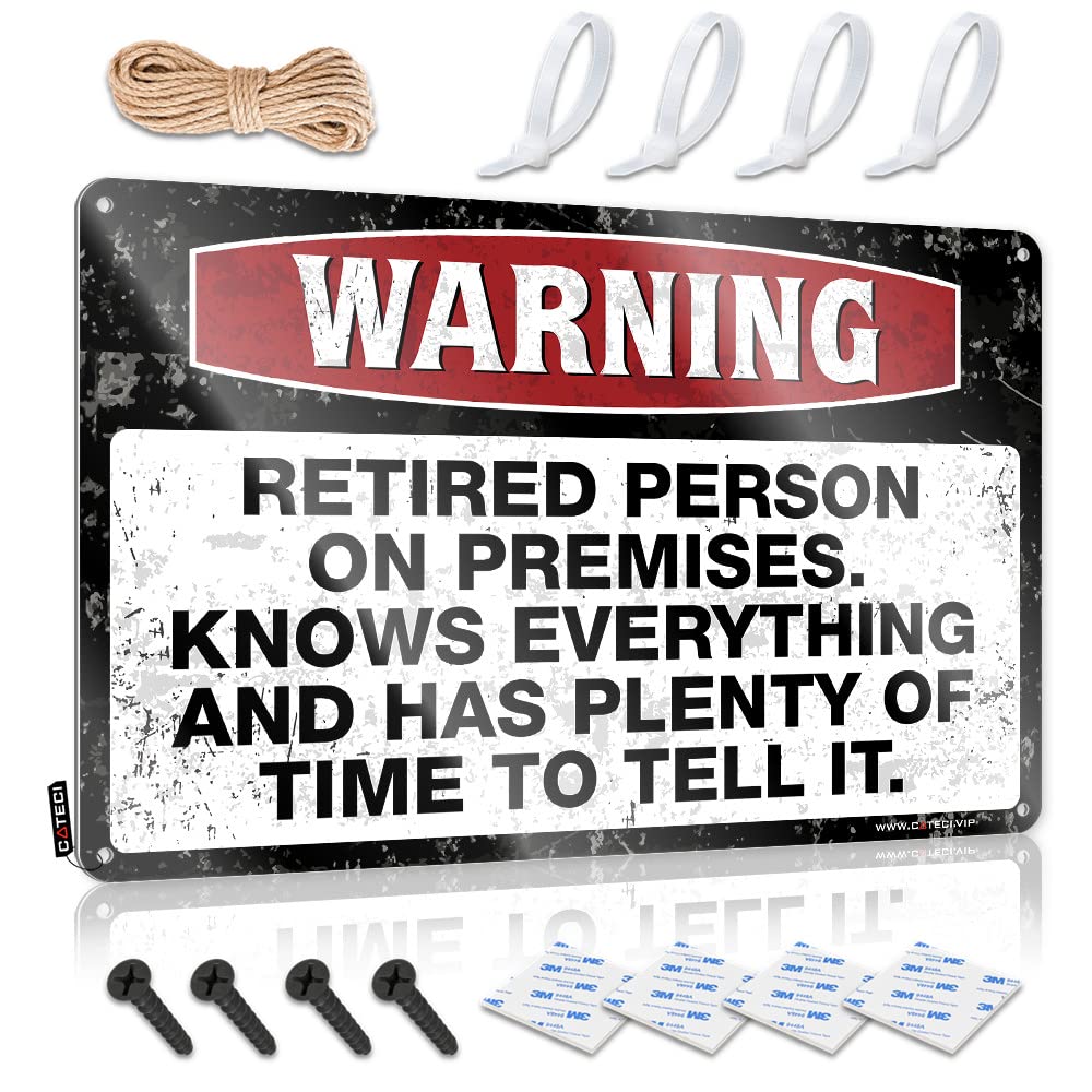 Love Decor Classy Tin Wall Decor - Retired Person On Premise Rustic Wall Art Essentials Easy Hang For Western Bar(30X40CM)