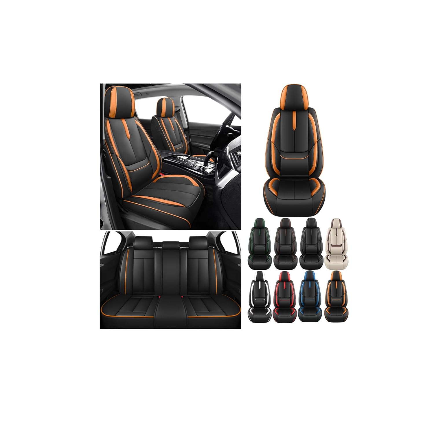 Custom Seat Covers for Honda Civic 2000-2025 Premium NAPPA leatherette Easy-to-Clean and Durable Car Seat Protector Sporty and