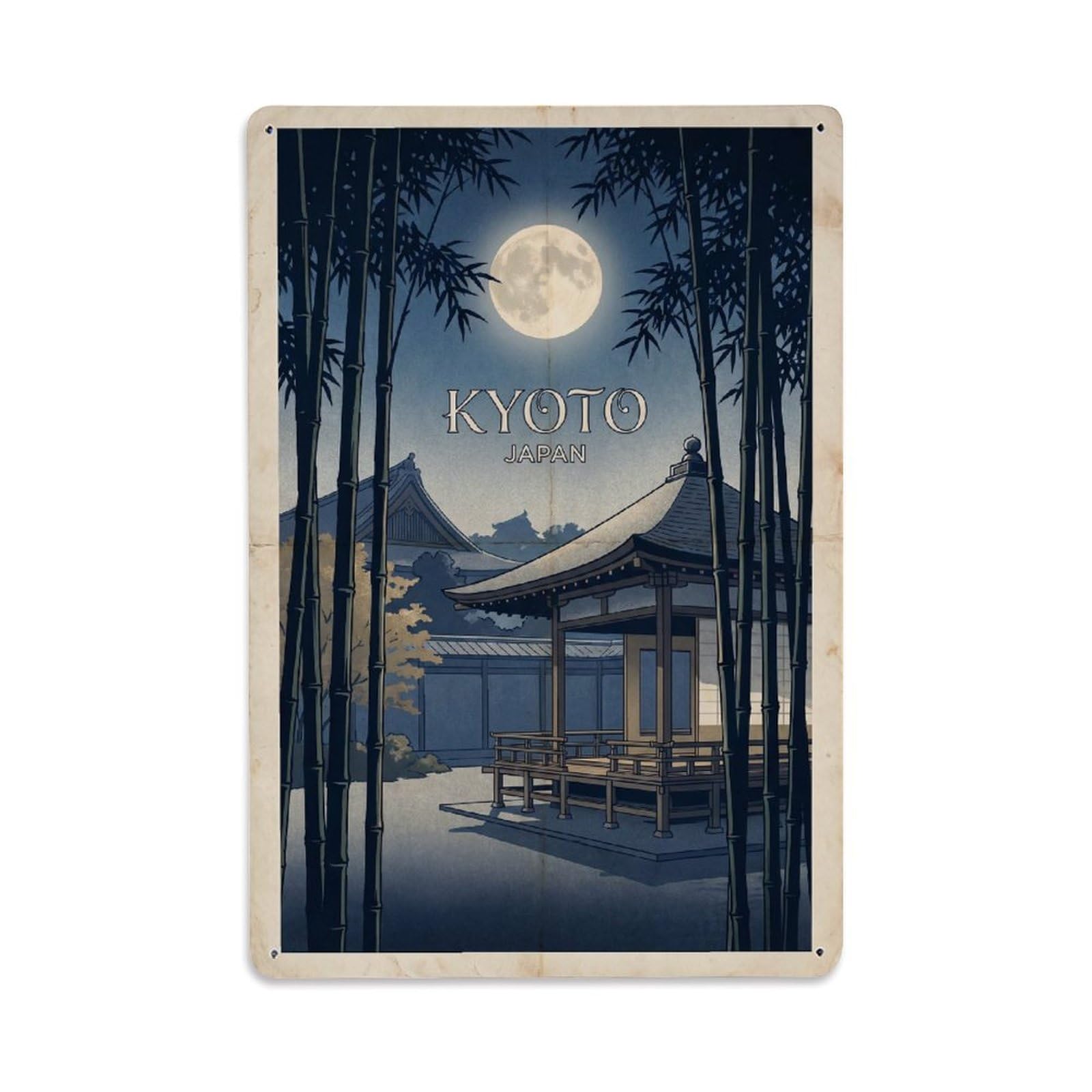 Gead 8X12inch Style Vintage Travel Kyoto Japan Kodaiji Metal Tin Sign