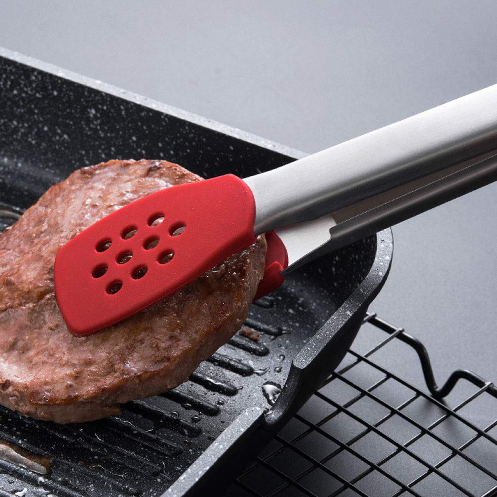 MRKU Pinza de Cocina Antiadherente Especial para Carne, Pinza de Acero Inoxidable 304, Pinza para Alimentos de Alta Temperatura