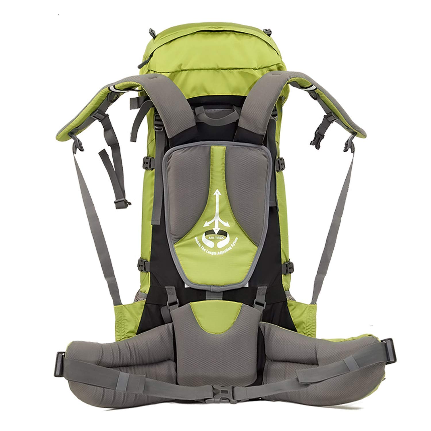 Wind Tour Outdoor 60L Mochila ligera Ripstop impermeable Trekking Bolsa Durable Sport Daypack con cubierta de lluvia para escalada senderismo ciclismo alpinismo (verde)