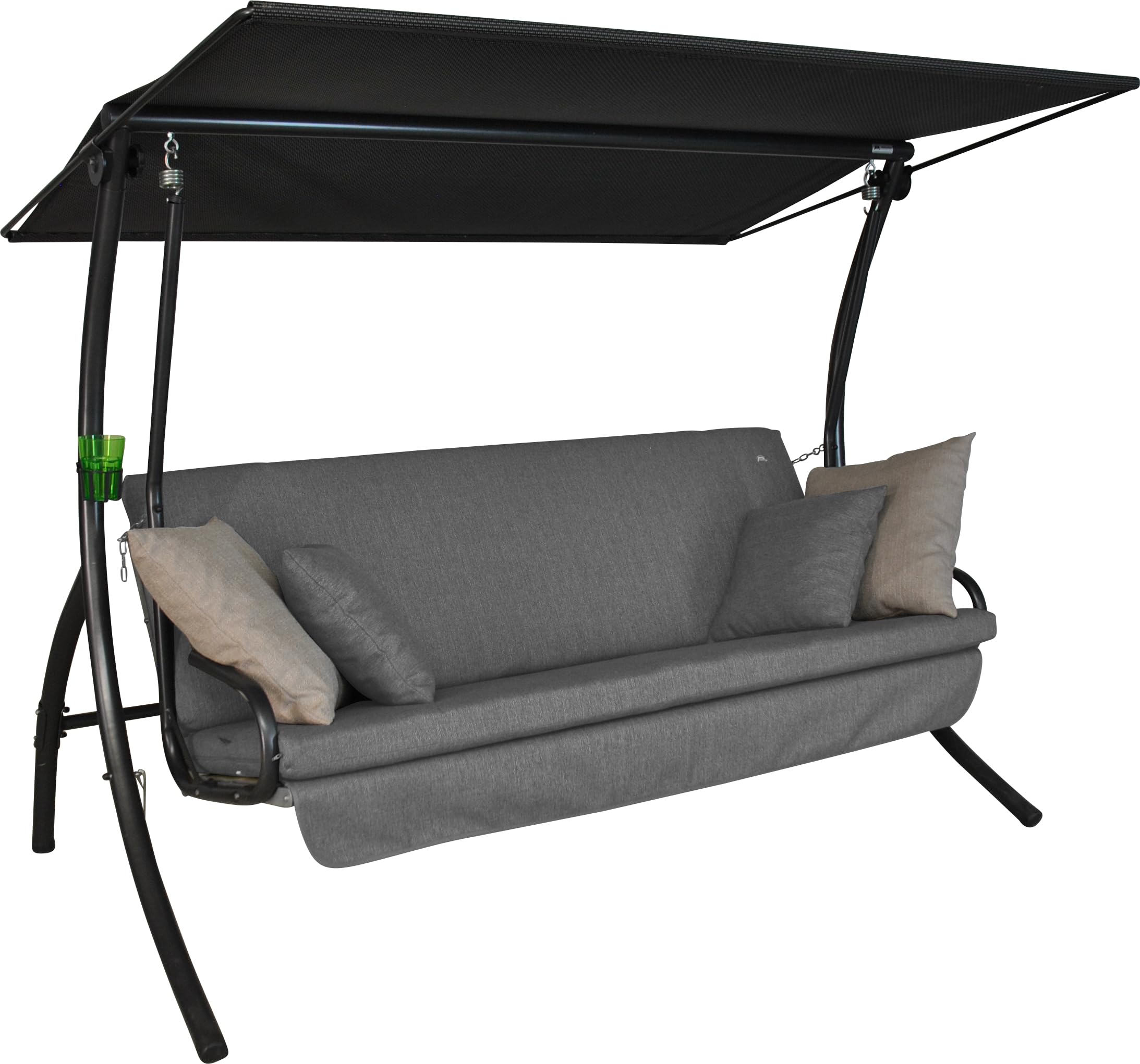 ANGERER Hollywoodschaukel Drift Smart hellgrau | Gartenschaukel Made in Germany, Schaukel zum Sitzen, Liegen und Entspannen, inklusive Bett-Funktion, einfache Montage